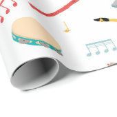 Musical Instruments Music Theme Pattern Geschenkpapier (Rolleneckpunkt)