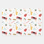 Musical Instruments Music Theme Pattern Geschenkpapier Set (Vorderseite 3)