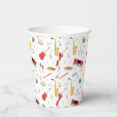 Musical Instruments Music Theme Pattern Pappbecher (Rechts)