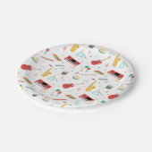 Musical Instruments Music Theme Pattern Pappteller (Schrägansicht)