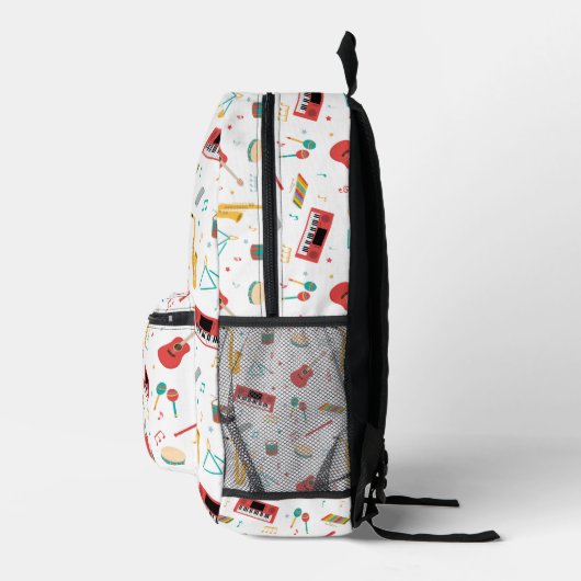 Musical Instruments Music Theme Pattern School Bedruckter Rucksack (Rechts)