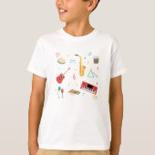 Musical Instruments Music Theme Pattern T-Shirt (Vorderseite)