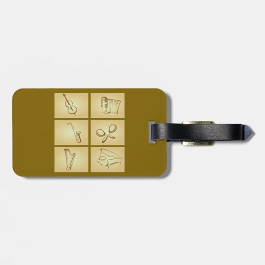 Musical Instruments Sketch Gepäckanhänger (Rückseite horizontal)