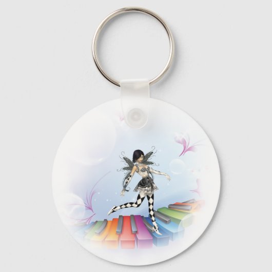 Musical Keyboard Faerie Vignette Schlüsselanhänger (Vorderseite)