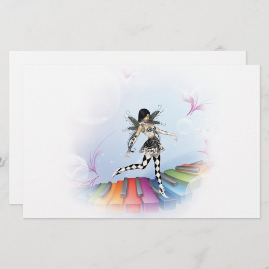 Musical Keyboard Fee Vignette Briefpapier (Vorne/Hinten)