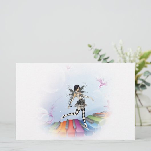 Musical Keyboard Fee Vignette Briefpapier (Stehend Vorderseite)