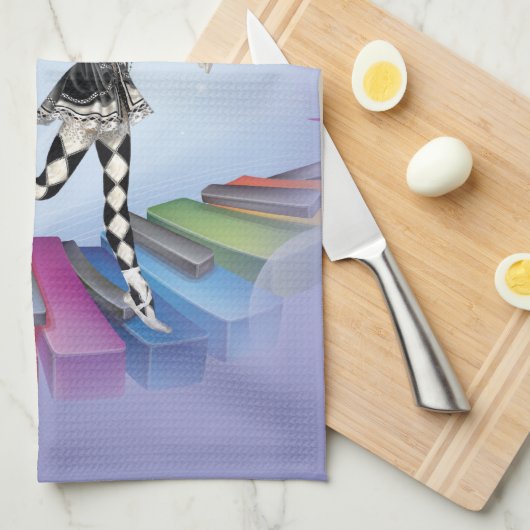 Musical Keyboard Fee Vignette Geschirrtuch (Viertel Falte)