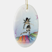 Musical Keyboard Fee Vignette Keramik Ornament (Rechts)