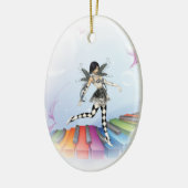 Musical Keyboard Fee Vignette Keramik Ornament (Links)