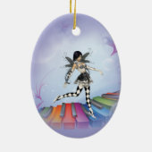 Musical Keyboard Fee Vignette Keramik Ornament (Hinten)