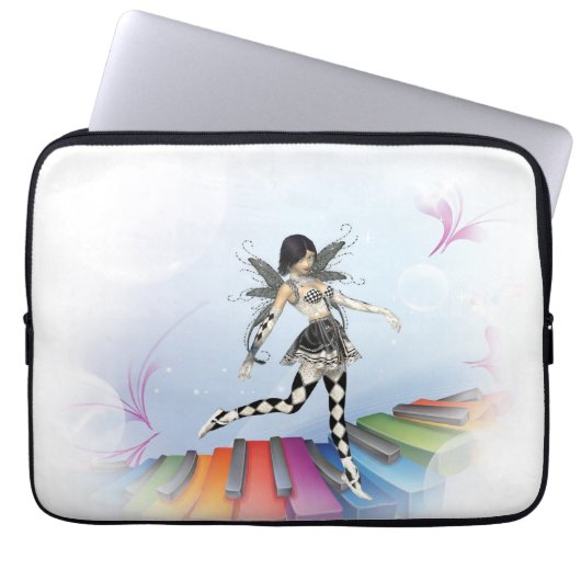 Musical Keyboard Fee Vignette Laptopschutzhülle (Vorderseite)