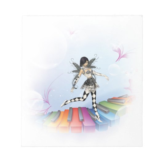 Musical Keyboard Fee Vignette Notizblock (Vorderseite)