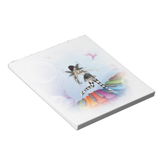 Musical Keyboard Fee Vignette Notizblock (angewinkelt)