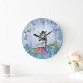 Musical Keyboard Fee Vignette Wall Clock Große Wanduhr (Zuhause)