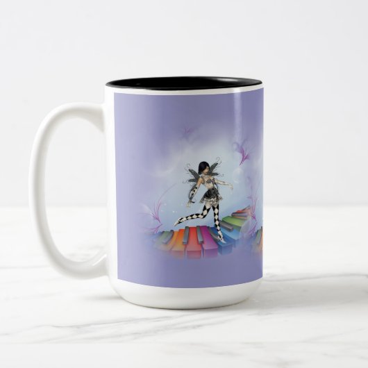 Musical Keyboard Fee Vignette Zweifarbige Tasse (Links)