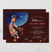 Musical Kokopelli 30. Geburtstag Party Einladung (Vorne/Hinten)