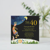 Musical Kokopelli 40. Geburtstag Party Einladung (Stehend Vorderseite)