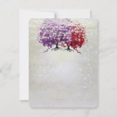 Musical Lila Red Heart Leaf Tree Vielen Dank Dankeskarte (Rückseite)