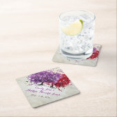 Musical Lila Red Heart Leaf Tree Wedding Untersetzer (Vor Ort)