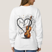 ❤️ 💕 Musical Lover; 🎻 💘 Melodie der Romantik 🌹 Sweatshirt (Rückseite)