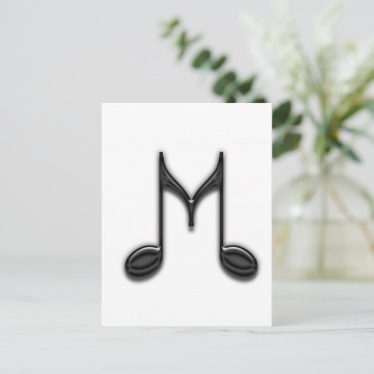 Musical "M" Letter Postkarte (Stehend Vorderseite)