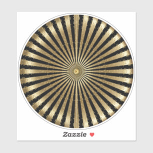 Musical Mandala Black und Gold Aufkleber