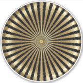 Musical Mandala Black und Gold Aufkleber (Vorderseite)