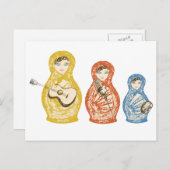 Musical Matryoshka Dolls Postcard Postkarte (Vorne/Hinten)