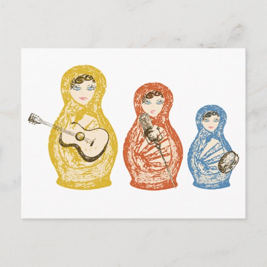 Musical Matryoshka Dolls Postcard Postkarte (Vorderseite)