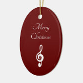 Musical Merry Christmas Treble Clef Elegant Rot Keramik Ornament (Links)