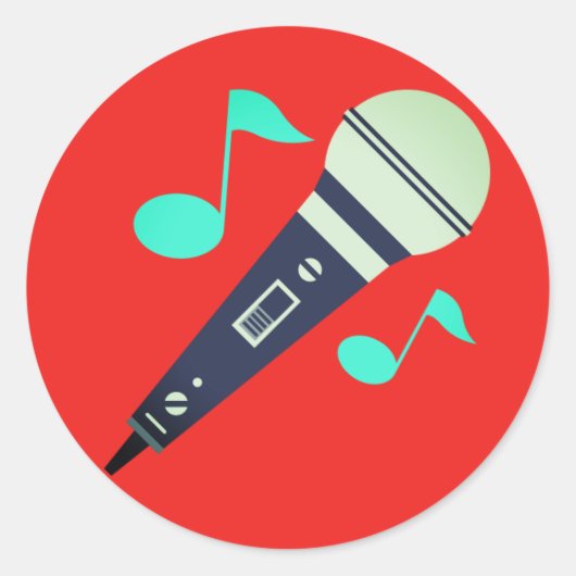 Musical Microphone Emoji Runder Aufkleber (Vorderseite)