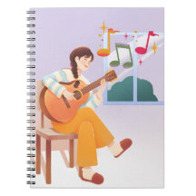 Musical Moments Notebook - Niedliche Girl, Gitarre