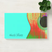 Musical Monogram Aquamarin Green Gitarre Post-it Klebezettel (Büro)