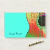 Musical Monogram Aquamarin Green Gitarre Post-it Klebezettel (Auf Schreibtisch)