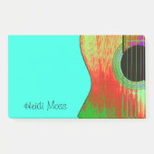 Musical Monogram Aquamarin Green Gitarre Post-it Klebezettel (Vorderseite)