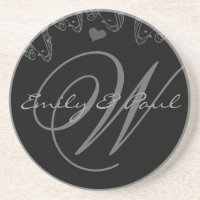 Musical Monogram Wedding Anniversary Untersetzer