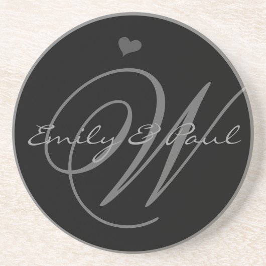 Musical Monogram Wedding Anniversary Untersetzer (Vorne)