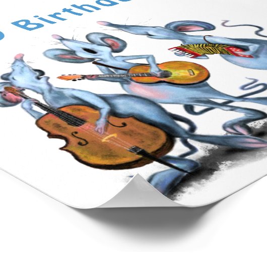 Musical Mouse Band Poster zum Geburtstag (Ecke)