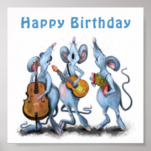 Musical Mouse Band Poster zum Geburtstag