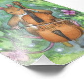 Musical Mouse Orchestra Cello Illustration Fotodruck (Ecke)