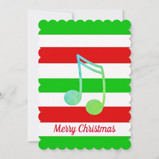 Musical Note Christmas Carol Karaoke Einladung (Rückseite)