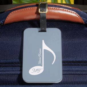 Musical Note Dusty Blue Luggage Tag Gepäckanhänger