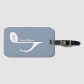 Musical Note Dusty Blue Luggage Tag Gepäckanhänger (Vorderseite (Horizontal))
