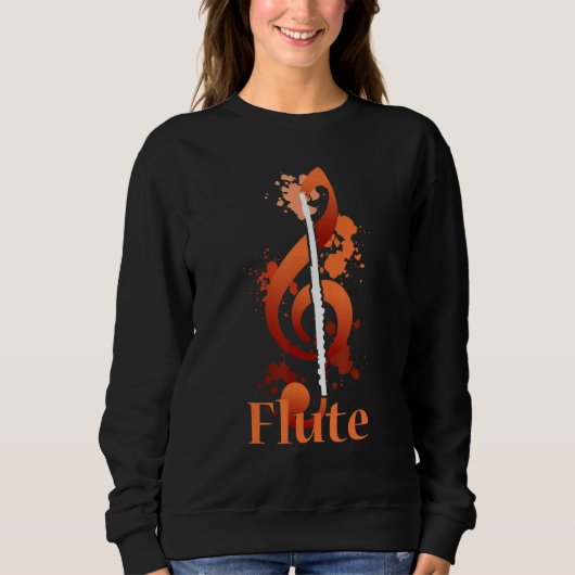 Musical Note Flute Flutist Musician Sweatshirt (Vorderseite)