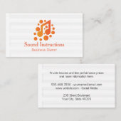 Musical Note Logo Orange Visitenkarte (Vorne/Hinten)
