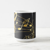 Musical Note Luxury Gold Grau Design Kaffeetasse (Mittel)