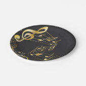 Musical Note Luxury Gold grau Pappteller (Schrägansicht)