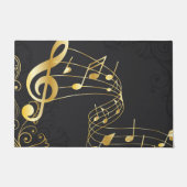 Musical Note Luxury Gray Gold Fußmatte (Vorderseite)