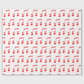 Musical Note Simple Red Hearts Geschenkpapier (Flach)