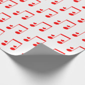 Musical Note Simple Red Hearts Geschenkpapier (Ecke)